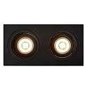Lucide recessed luminaire EMBED 2 flames, square GU10 IP20, black