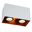 Lucide spot BIDO 2 flames, square GU10 IP20, white