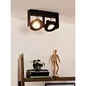 Lucide spot GRIFFON LED 2 flames, square GU10 IP20, black dimmable