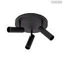 Lucide ceiling luminaire GRADO 3 flames, swivelling, rotatable GU10 IP20, black dimmable