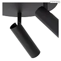 Lucide ceiling luminaire GRADO 3 flames, swivelling, rotatable GU10 IP20, black dimmable