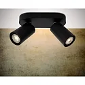 Lucide spot XYRUS LED 2 flames, oval GU10 IP20, black dimmable