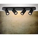 spot XYRUS LED 4 flames, oval GU10 IP20, black dimmable