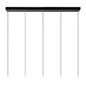 Lucide pendant luminaire TUBULE LED 5 flames, square IP20, black 