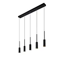 Lucide pendant luminaire TUBULE LED 5 flames, square IP20, black 