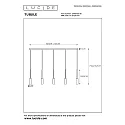 Lucide pendant luminaire TUBULE LED 5 flames, square IP20, black 