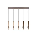 Lucide pendant luminaire MARGARY 5 flames IP20, gold matt, brass, coffee brown dimmable