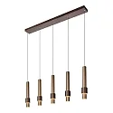 Lucide pendant luminaire MARGARY 5 flames IP20, gold matt, brass, coffee brown dimmable