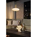 Lucide pendant luminaire SINGALA 1 flame E27 IP20, gold matt, brass, opal dimmable
