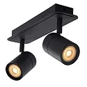 Lucide LED Deckenstrahler LENNERT Badezimmerleuchte, GU10, 2x5W, 3000K, dimmbar, IP44, schwarz