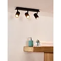 Lucide LED Deckenstrahler LENNERT Badezimmerleuchte, GU10, 3x5W, 3000K, dimmbar, IP44, schwarz