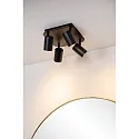 Lucide LED Deckenstrahler LENNERT Badezimmerleuchte, GU10, 4x5W, 3000K, dimmbar, IP44, schwarz