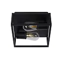 ceiling luminaire CARLYN 2 flames, square E14 IP54, black matt