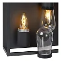 ceiling luminaire CARLYN 2 flames, square E14 IP54, black matt
