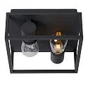 ceiling luminaire CARLYN 2 flames, square E14 IP54, black matt