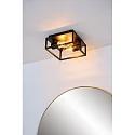 ceiling luminaire CARLYN 2 flames, square E14 IP54, black matt