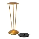 Lucide battery table lamp RENEE IP54, gold matt, brass dimmable