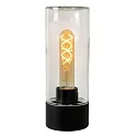 Lucide wall luminaire MICHA cylindrical E27 IP44, black, transparent