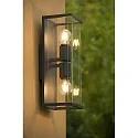 Lucide wall luminaire CLAIRE 2 flames, square E27 IP54, anthracite