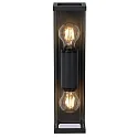 Lucide wall luminaire CLAIRE 2 flames, square E27 IP54, anthracite