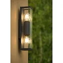 Lucide wall luminaire CLAIRE 2 flames, square E27 IP54, anthracite