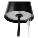 Lucide LED Outdoor Akku Tischleuchte JUSTIN, Ø 11 cm, 1x2,2W, 3000K, IP54, dimmbar, schwarz