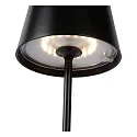Lucide LED Outdoor Akku Tischleuchte JUSTIN, Ø 11 cm, 1x2,2W, 3000K, IP54, dimmbar, schwarz