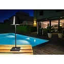 Lucide LED Outdoor Akku Tischleuchte JUSTIN, Ø 11 cm, 1x2,2W, 3000K, IP54, dimmbar, schwarz