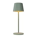 battery table lamp JUSTINE IP54, green dimmable