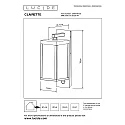 Lucide LED Outdoor Wandleuchte CLAIRETTE, 1x15W, 3000K, IP54, 16,7x12x38 cm, Anthrazit