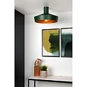 Lucide ceiling luminaire CARDIFF round E27 IP20, green, gold matt, brass