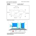 Lucide wall luminaire ISOBEL 2 flames, square G9 IP44, opal, black