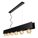 Lucide pendant luminaire SURTUS 6 flames, square E27 IP20, black