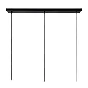pendant luminaire NOLAN 3 flames, square E27 IP20, gold matt, brass, black