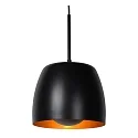 pendant luminaire NOLAN 3 flames, square E27 IP20, gold matt, brass, black