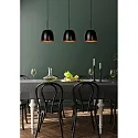 pendant luminaire NOLAN 3 flames, square E27 IP20, gold matt, brass, black