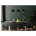 pendant luminaire NOLAN 3 flames, square E27 IP20, gold matt, brass, black