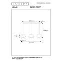 pendant luminaire NOLAN 3 flames, square E27 IP20, gold matt, brass, black
