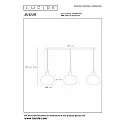 Lucide pendant luminaire JULIUS 3 flames E27 IP20, opal, black