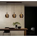 Lucide pendant luminaire JULIUS 3 flames E27 IP20, smoky colour, black