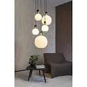 pendant luminaire JULIUS 5 flames, round E27 IP20, opal, black
