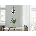 pendant luminaire JULIUS round E27 IP20, gold matt, brass, opal