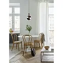 pendant luminaire JULIUS round E27 IP20, gold matt, brass, opal