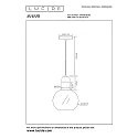 pendant luminaire JULIUS round E27 IP20, gold matt, brass, opal