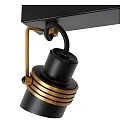 Lucide spot TUNDRAN 2 flames, square GU10 IP20, gold matt, brass, black