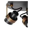 Lucide spot TUNDRAN 3 flames, round GU10 IP20, gold matt, brass, black