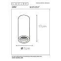 Lucide Deckenstrahler GIPSY, Ø 7 cm, Höhe 17 cm, 1xGU10, weiß