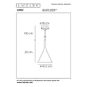 Lucide pendant luminaire GIPSY round E27 IP20, black, white
