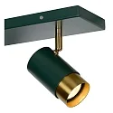 Lucide spot FLORIS 2 flames, square GU10 IP20, green, gold matt, brass