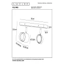 Lucide spot FLORIS 2 flames, square GU10 IP20, green, gold matt, brass
